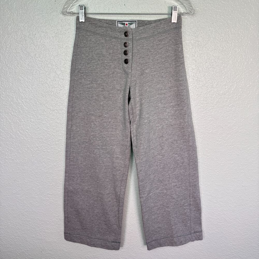 Hard Tail Forever Y2K Pants Women 26 Low Rise Crop Sweatpant Cotton Grey Vintage